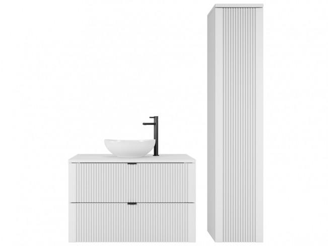 Łazienka Daki 80 2 biała perła - widok ogólny zestawu