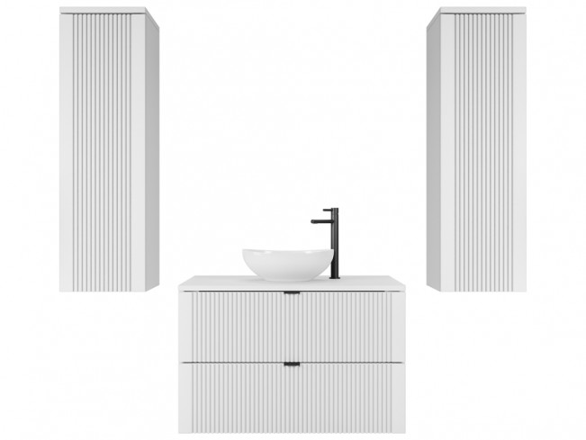 Łazienka Daki 80 4 biała perła - widok ogólny zestawu