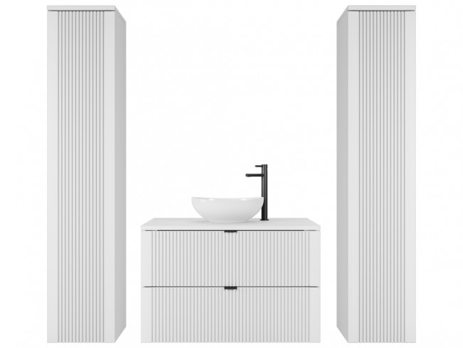 Łazienka Daki 80 5 biała perła - zestaw z dwoma słupkami 150 cm - widok ogólny