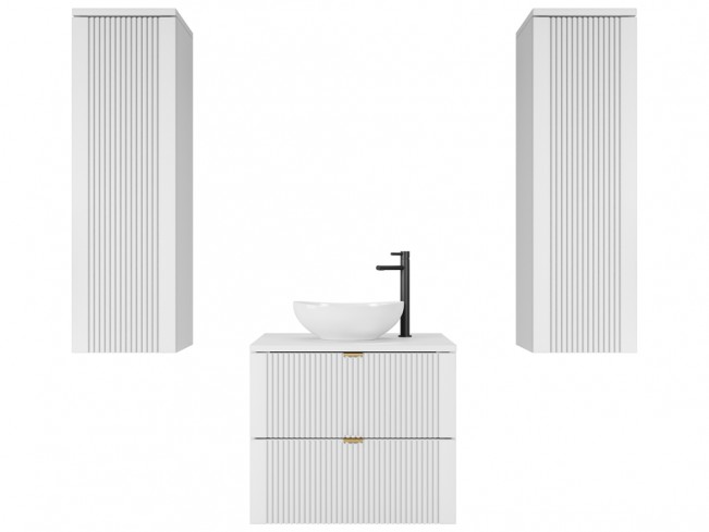 Łazienka Daki 60 4 biała perła/złote uchwyty - widok ogólny