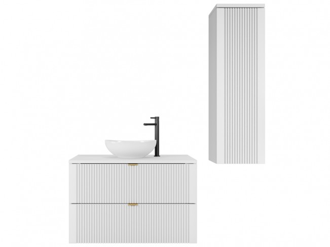 Łazienka Daki 80 1 biała perła/złote uchwyty - widok ogólny