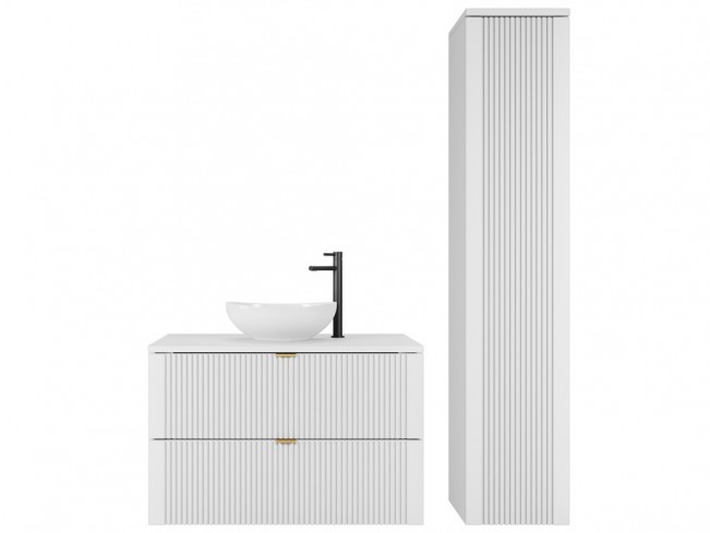 Łazienka Daki 80 2 biała perła/złote uchwyty - widok ogólny