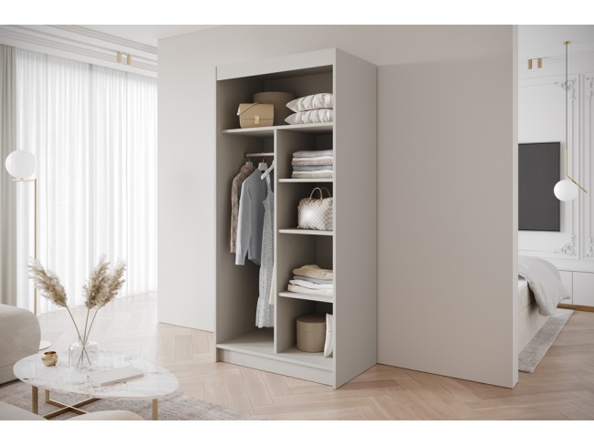 Szafa przesuwna Gold 4 kaszmir/biały 100 cm