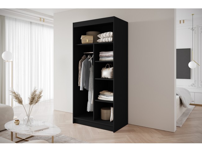 Szafa przesuwna Gold 4 czarny/biały 100 cm