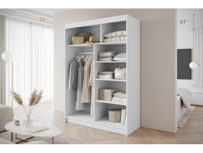 Szafa przesuwna Gold 3 biała z lustrem 150 cm