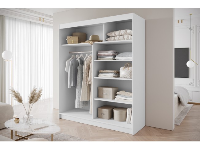 Szafa przesuwna Gold 4 biały/czarny 180 cm