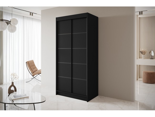 Szafa przesuwna Nero 4 czarna 100 cm