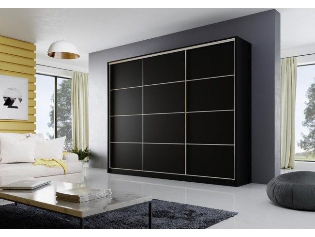 Szafa przesuwna Meblo 3 czarny mat 270 cm