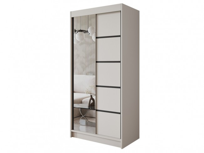 Szafa Nero 3 kaszmir z lustrem 100 cm - widok ogólny