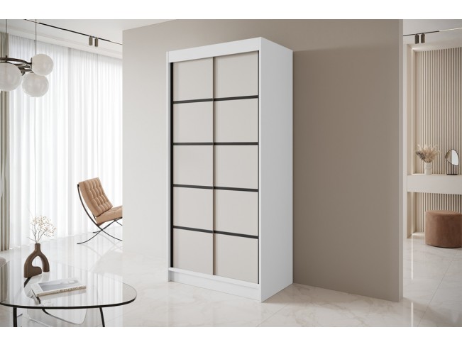 Szafa przesuwna Nero 4 biały/kaszmir 100 cm