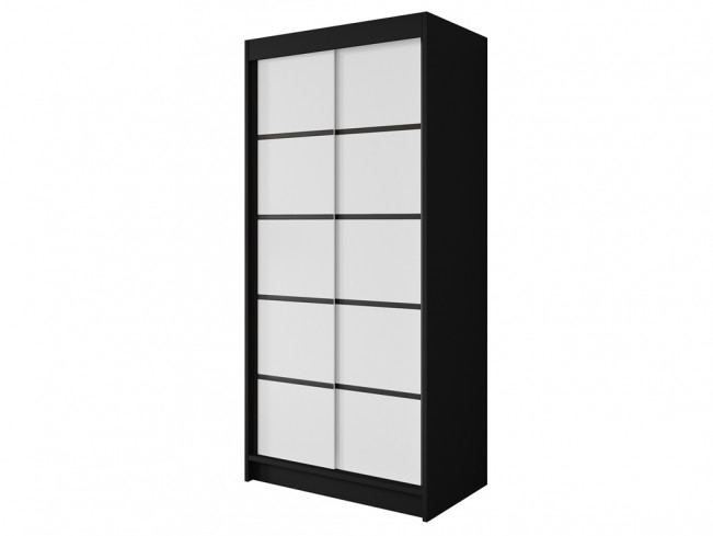 Szafa Nero 4 czarny/biały 100 cm - widok ogólny