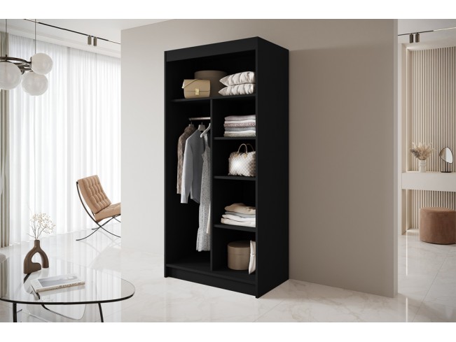 Szafa przesuwna Nero 4 czarny/biały 100 cm