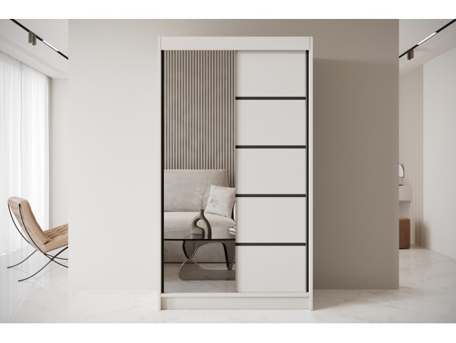 Szafa przesuwna Nero 3 kaszmir z lustrem 120 cm