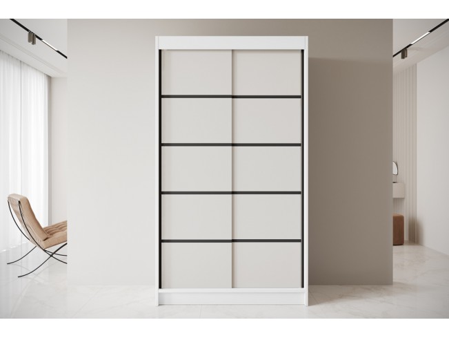 Szafa przesuwna Nero 4 biały/kaszmir 120 cm