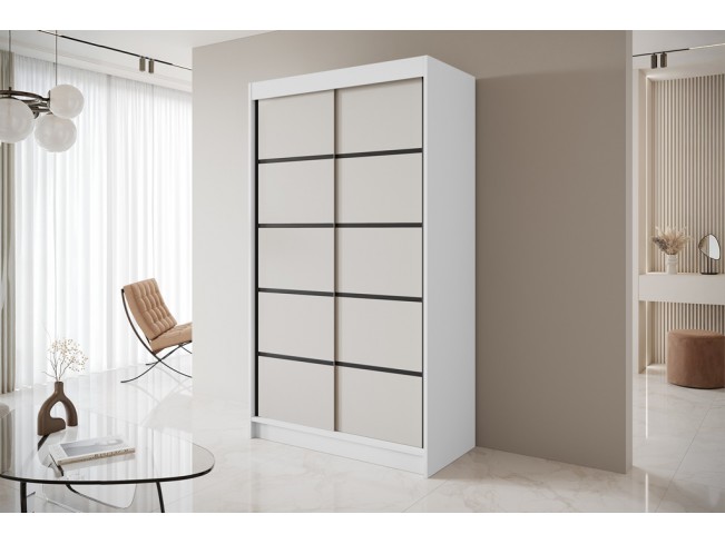 Szafa przesuwna Nero 4 biały/kaszmir 120 cm