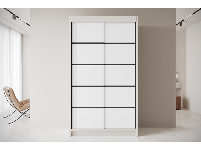 Szafa przesuwna Nero 4 kaszmir/biały 120 cm