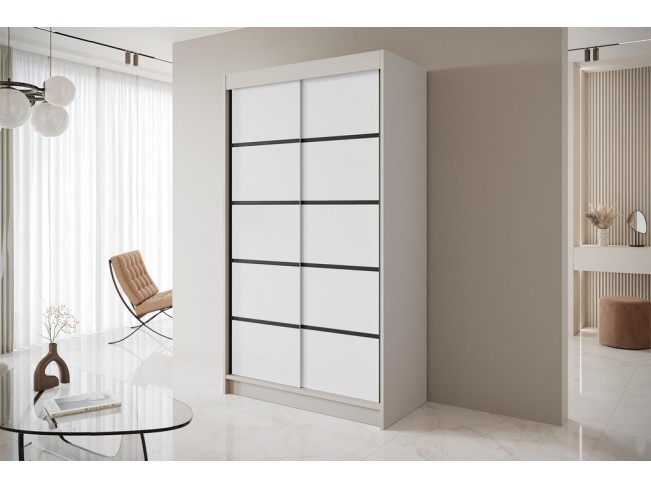 Szafa przesuwna Nero 4 kaszmir/biały 120 cm