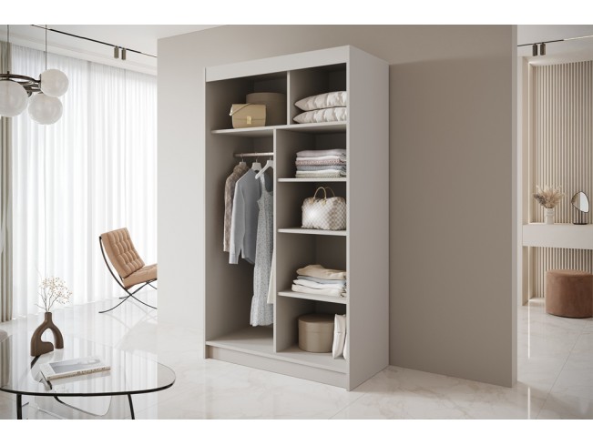 Szafa przesuwna Nero 4 kaszmir/biały 120 cm