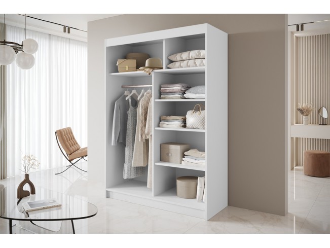 Szafa przesuwna Nero 3 biała z lustrem 150 cm