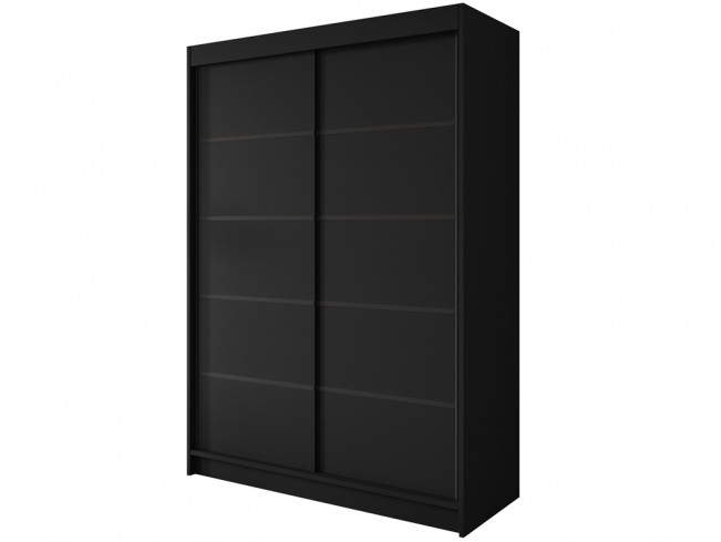 Szafa przesuwna Nero 4 czarna 150 cm - widok z przodu