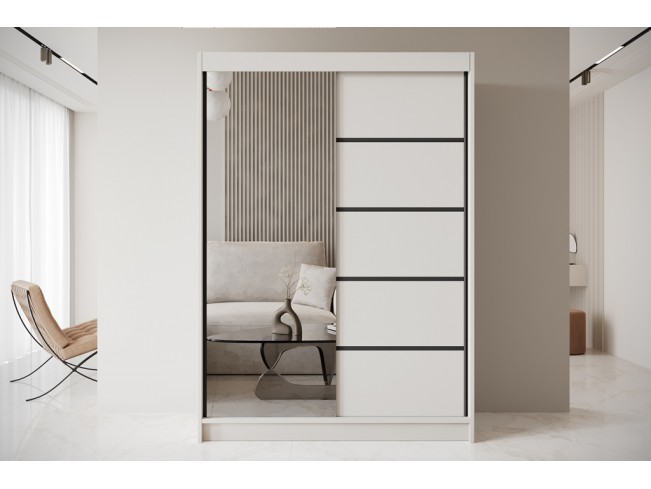 Szafa przesuwna Nero 3 kaszmir z lustrem 150 cm