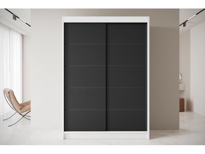 Szafa przesuwna Nero 4 biały/czarny 150 cm