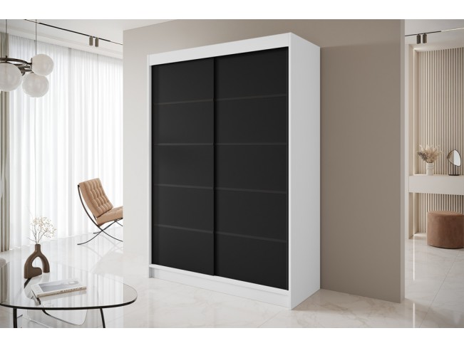 Szafa przesuwna Nero 4 biały/czarny 150 cm