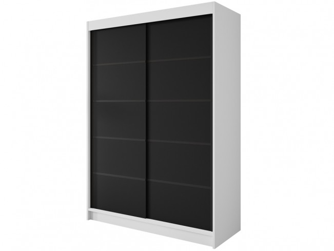 Szafa Nero 4 biały/czarny 150 cm - widok ogólny