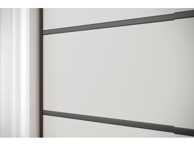 Szafa przesuwna Nero 3 biały/kaszmir z lustrem 150 cm