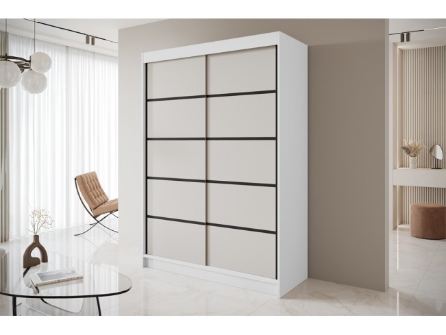 Szafa przesuwna Nero 4 biały/kaszmir 150 cm