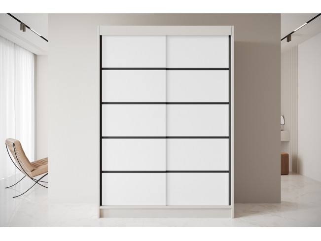 Szafa przesuwna Nero 4 kaszmir/biały 150 cm