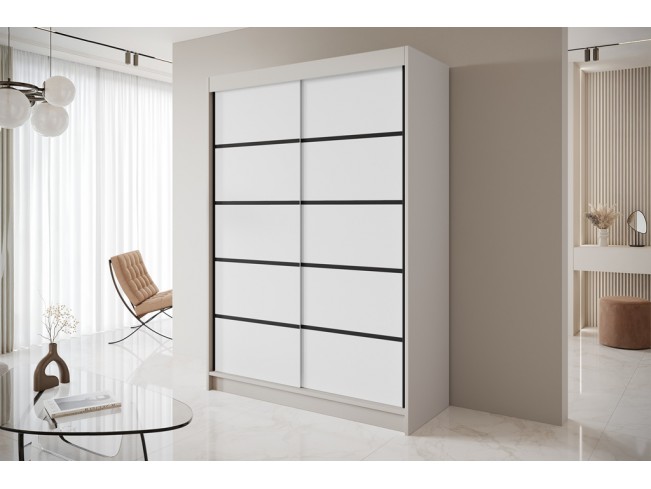 Szafa przesuwna Nero 4 kaszmir/biały 150 cm