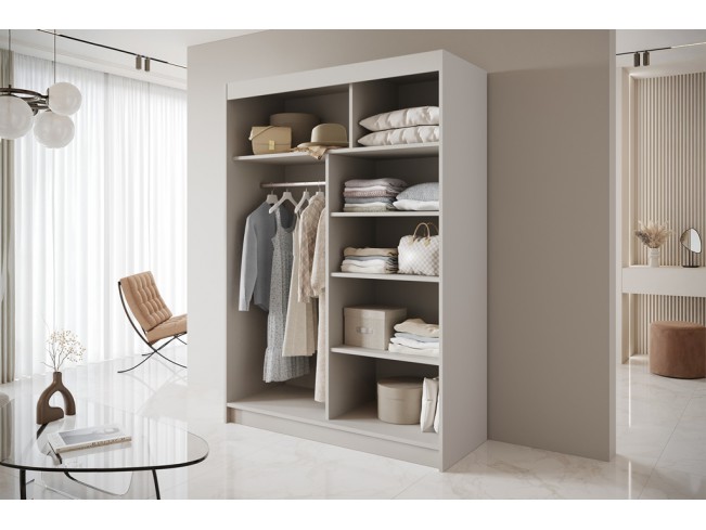 Szafa przesuwna Nero 4 kaszmir/biały 150 cm