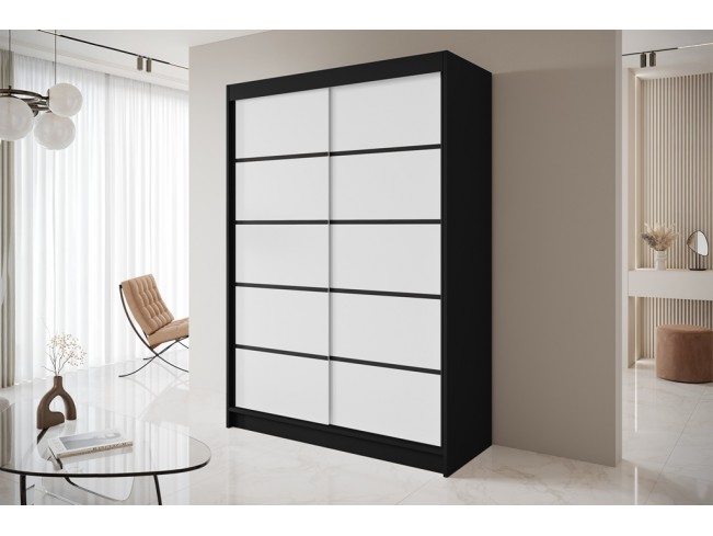 Szafa przesuwna Nero 4 150 czarny/biały