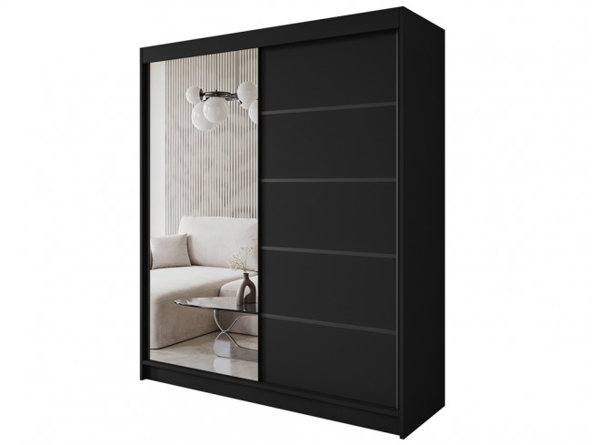 Szafa Nero 3 czarna 180 cm - widok z przodu