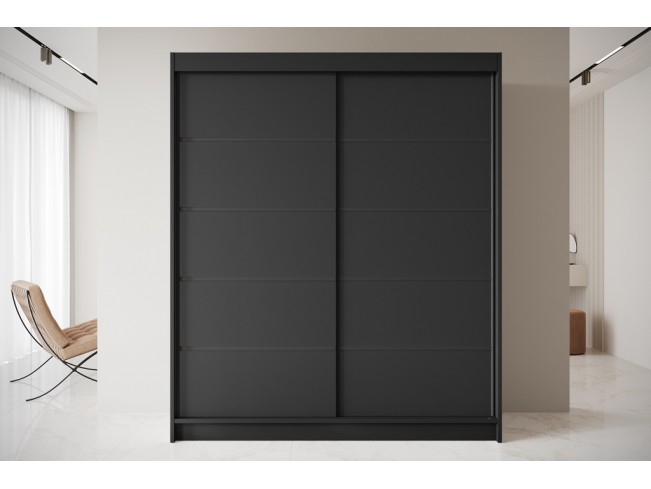 Szafa przesuwna Nero 4 czarna 180 cm