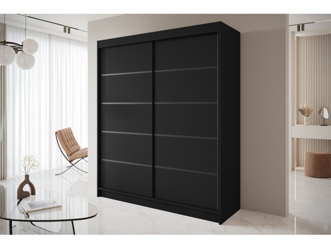 Szafa przesuwna Nero 4 czarna 180 cm