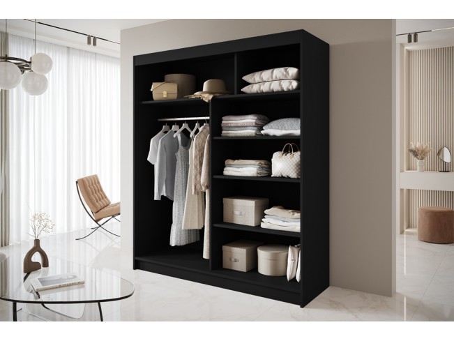 Szafa przesuwna Nero 4 czarna 180 cm