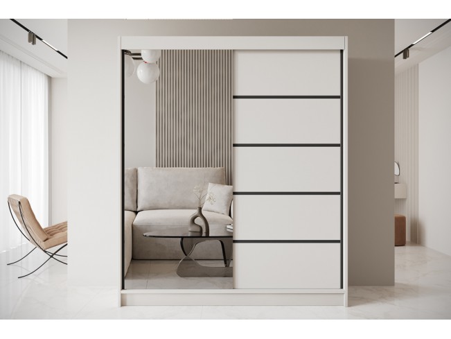 Szafa przesuwna Nero 3 kaszmir z lustrem 180 cm