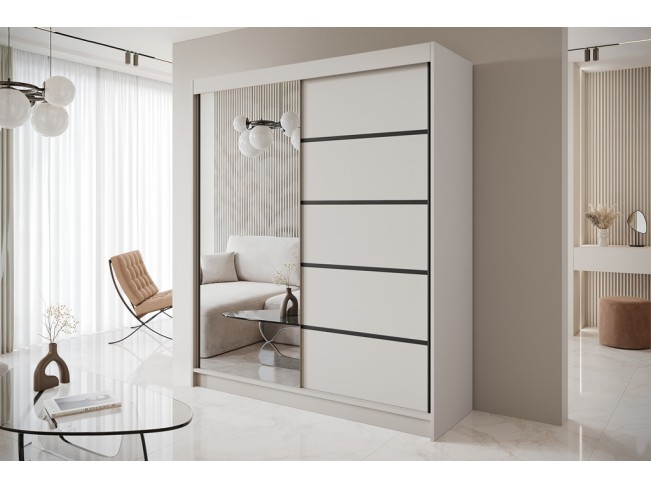 Szafa przesuwna Nero 3 kaszmir z lustrem 180 cm