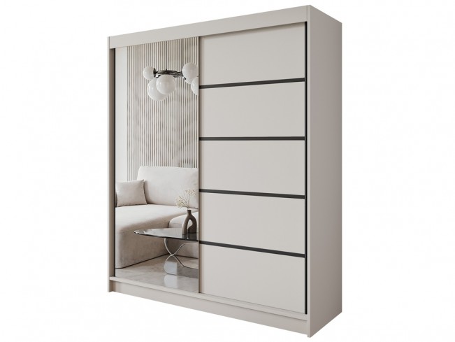 Szafa Nero 3 kaszmir z lustrem 180 cm - widok ogólny