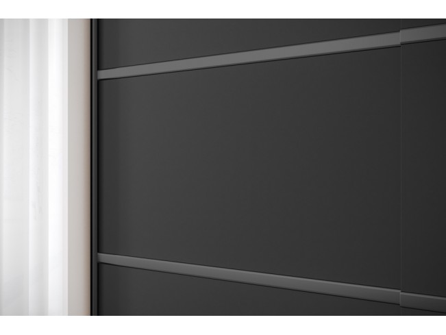 Szafa przesuwna Nero 3 biały/czarny z lustrem 180 cm