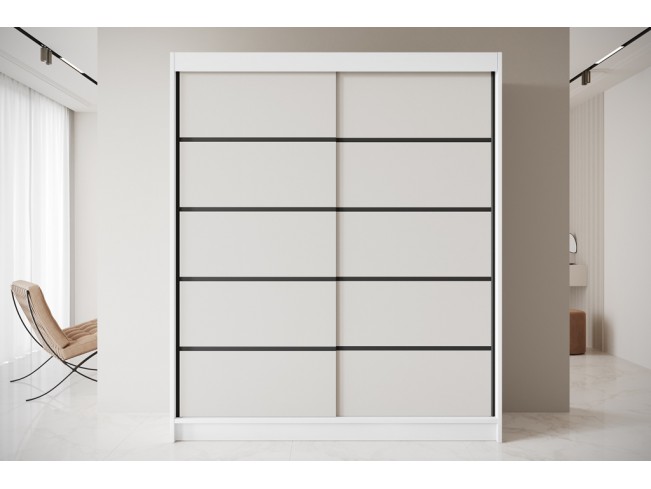 Szafa przesuwna Nero 4 biały/kaszmir 180 cm