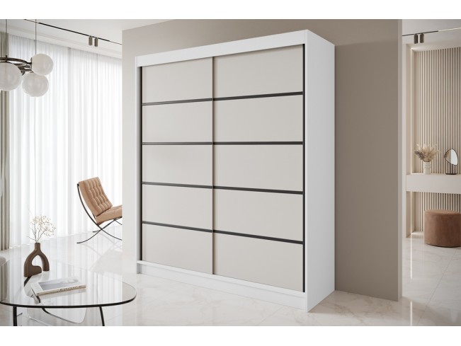 Szafa przesuwna Nero 4 biały/kaszmir 180 cm