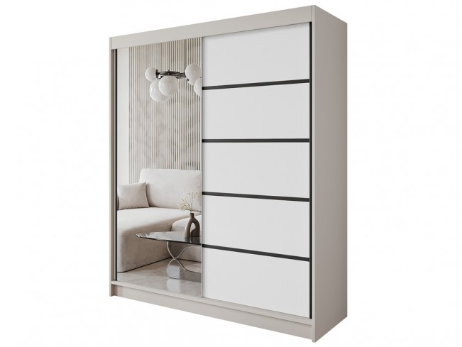 Szafa Nero 3 kaszmir/biały 180 cm - widok z przodu