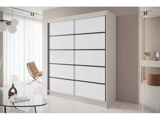Szafa przesuwna Nero 4 kaszmir/biały 180 cm
