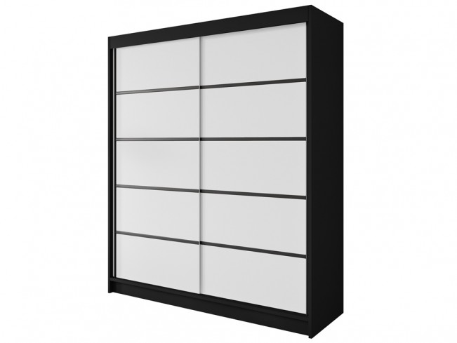 Szafa Nero 4 czarny/biały 180 cm - widok ogólny