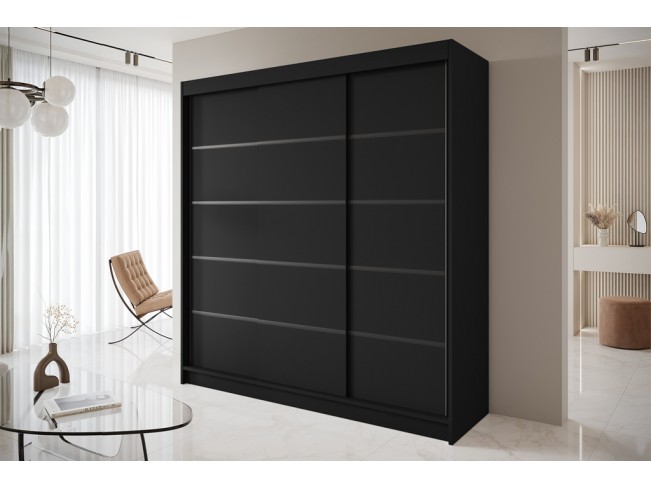 Szafa przesuwna Nero 7 czarna 200 cm