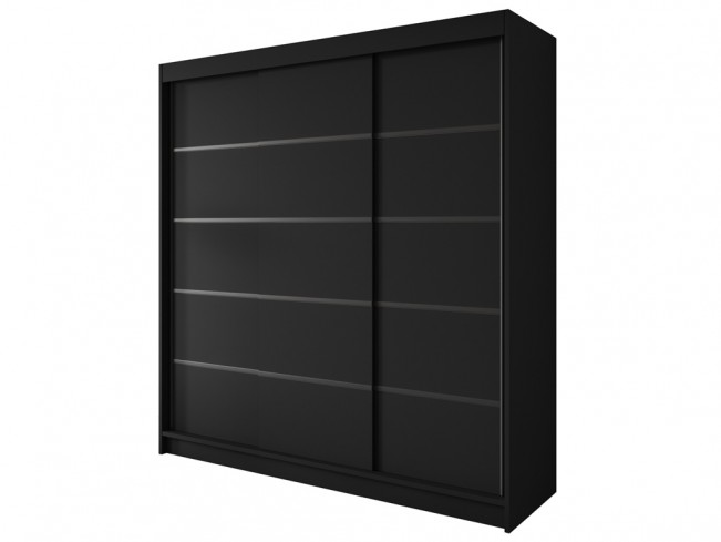 Szafa przesuwna Nero 7 czarna 200 cm - widok ogólny