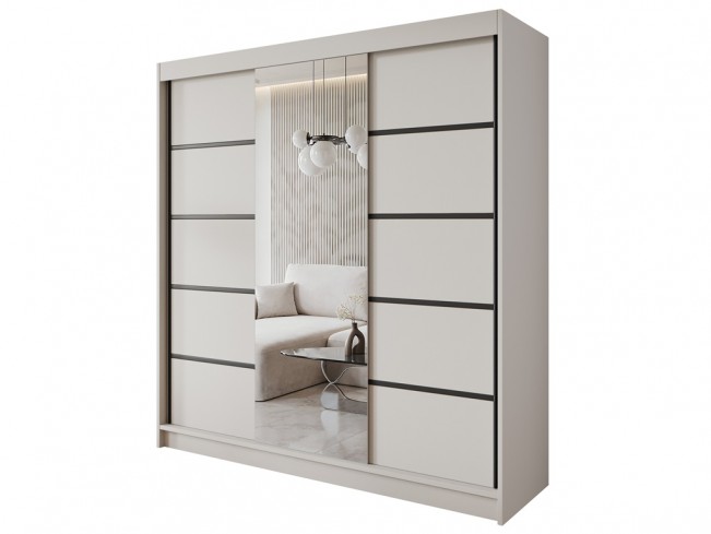 Szafa Nero 6 kaszmir z lustrem 200 cm - widok ogólny